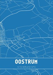 Fototapeta premium Blueprint of the map of Oostrum located in Limburg the Netherlands.