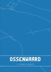 Blueprint of the map of Ossenwaard located in Utrecht the Netherlands.