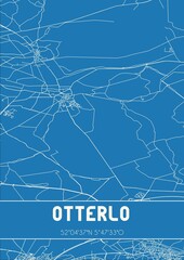 Blueprint of the map of Otterlo located in Gelderland the Netherlands.