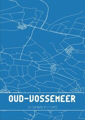 Blueprint of the map of Oud-Vossemeer located in Zeeland the Netherlands.