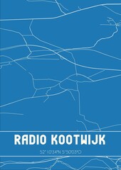 Blueprint of the map of Radio Kootwijk located in Gelderland the Netherlands.