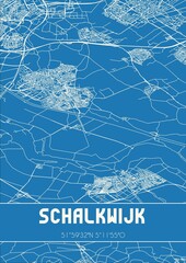 Blueprint of the map of Schalkwijk located in Utrecht the Netherlands.