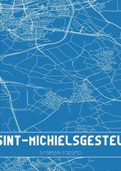 Blueprint of the map of Sint-Michielsgestel located in Noord-Brabant the Netherlands.