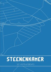 Blueprint of the map of Steenenkamer located in Gelderland the Netherlands.