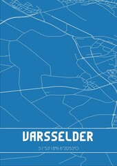 Blueprint of the map of Varsselder located in Gelderland the Netherlands.