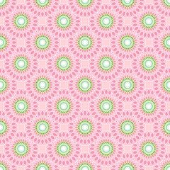 Abstract geometric floral seamless circle flower pattern for wrapping paper and clothes print and kids accessories