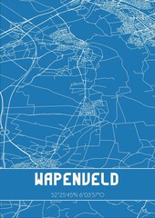 Blueprint of the map of Wapenveld located in Gelderland the Netherlands.