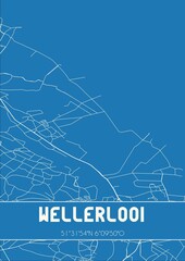 Blueprint of the map of Wellerlooi located in Limburg the Netherlands.