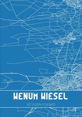 Blueprint of the map of Wenum Wiesel located in Gelderland the Netherlands.
