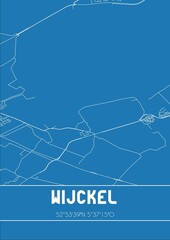 Blueprint of the map of Wijckel located in Fryslan the Netherlands.