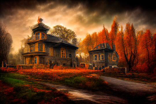 Mansion in autumn