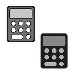 black calculator icon. Financial technology concept. Education concept. Vector illustration. Stock image. 