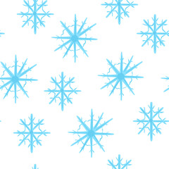 Fototapeta na wymiar Christmas snow seamless pattern in flat style