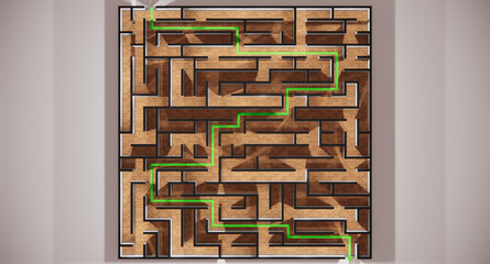 Mzae, success bar, graph of success, Find the Solution 3d maze,Arrow in maze success