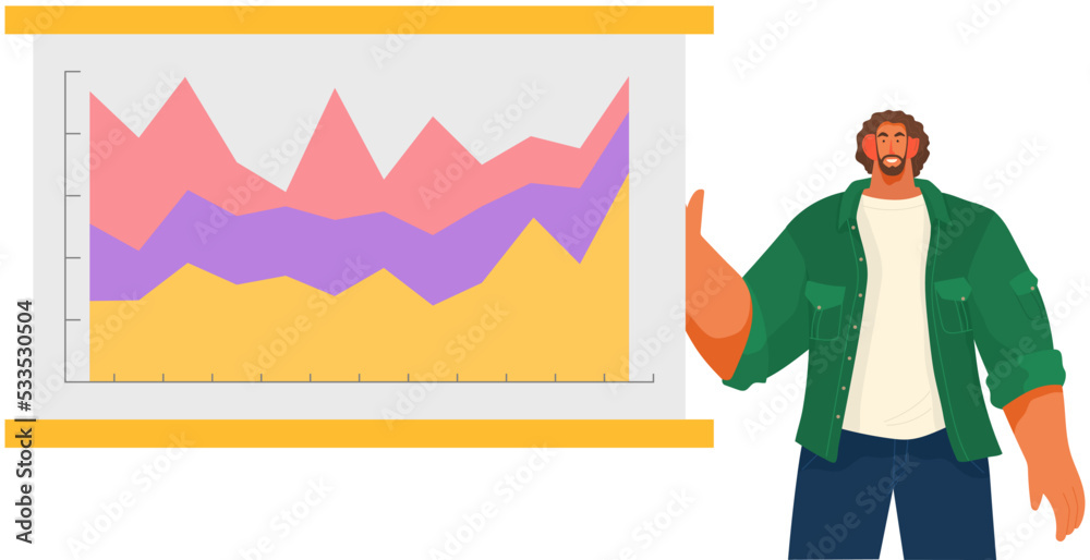 Poster data analytics information and development statistics. web analysis measure, product testing technol