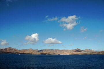 Blick von Bord auf kanarische insel