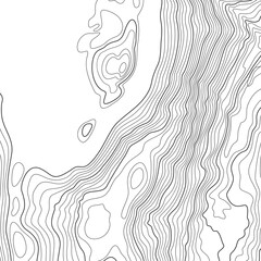 Stylized height of the topographic contour map in contours. Abstract background. Digital copy earth space. Concept of a conditional geography scheme and the terrain path. 1:1 size. Vector illustration