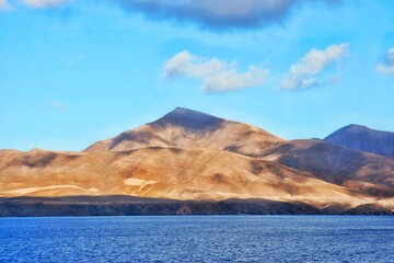 Blick von Bord auf kanarische insel