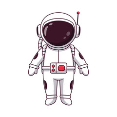 Cute Astronaut Posing. Astronaut Icon Concept. Flat Cartoon Style. Suitable for Web Landing Page, Banner, Flyer, Sticker, Card © bahtiarmaulana