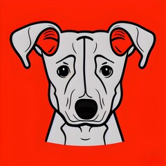 Beautiful colorful illustration of a dog. This vector art for your poster, greeting card, and other printable products.