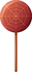 Halloween Lollipop with cobwebs isolated