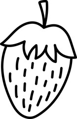 Strawberry icon, doodle. Vector illustration for various designs