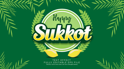 Happy Sukkot Celebration Text Effect Font Type
