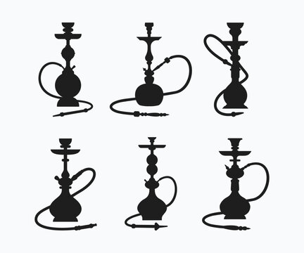 Hookah icon set. Hookah vector template. Shisha icon. Vector illustration