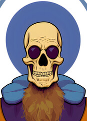 Beautiful illustration of a skull. Perfect for create stickers, t-shirts and other items.