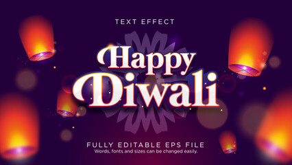 Happy Diwali Celebration The Indian Festival Text Effect Font Type Template
