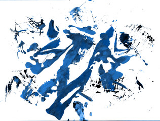 Obraz na płótnie Canvas Light blue liquid paint spill. Expressive and random shapes made with colored paint.