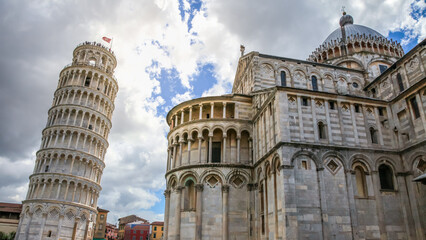 Miracle Square, Cathedral Duomo and Leaning Tower of Pisa, Tuscany, Italy
