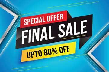 Fototapeta premium Special offer final sale tag. Banner design template for marketing. Special offer promotion or retail. background banner modern graphic design for store shop, online store, website, landing page
