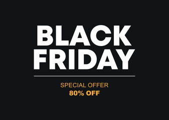 80% off. Special offer Black Friday. Vector illustration discount price. Campaign for retail, store
