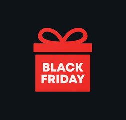 Gift box illustration. Vector black friday sale. For banner design, print, ad, poster