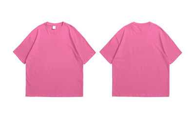 Oversize Charity Pink t-shirt front and back isolated background