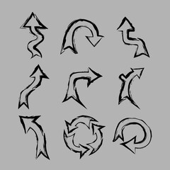 Doodle set arrow. Digital doodle set arrow. Vector illustration