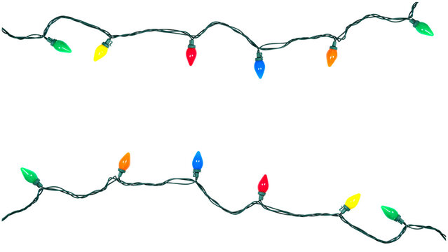 Double border of isolated festive lights