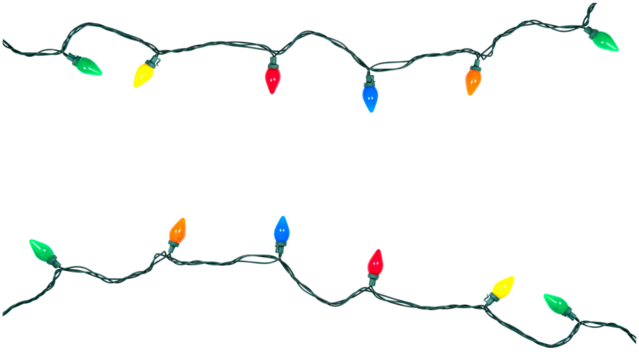 Double border of isolated festive lights