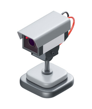 Security camera icon 3d illustration
