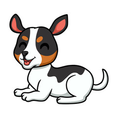 Cute rat terrier dog cartoon