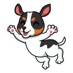Cute rat terrier dog cartoon posing