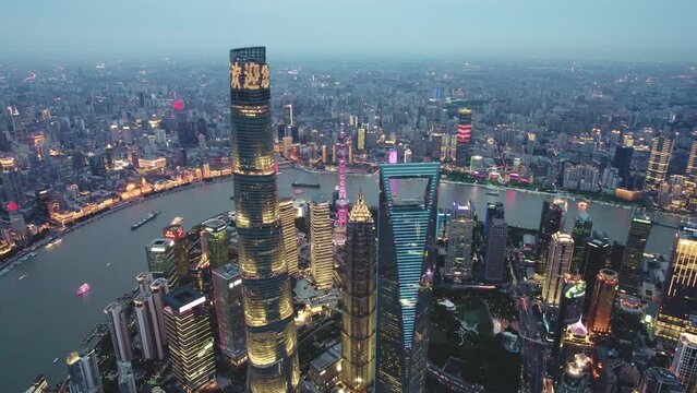 city skyline at night