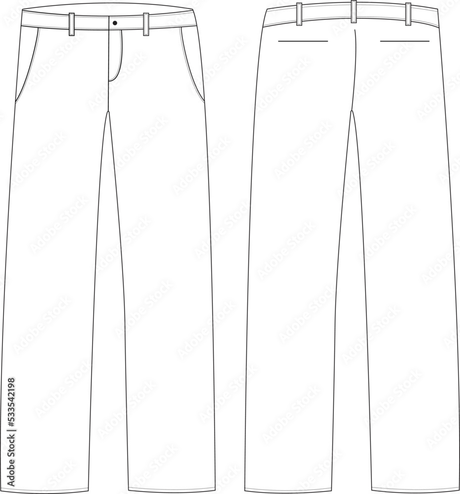 Wall mural work pants, chino pants, vector