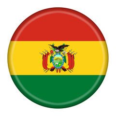 Obraz premium Bolivia flag button 3d illustration with clipping path