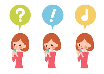 スマホを持つ女性