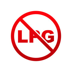 No lpg facility sign isolated on white background.