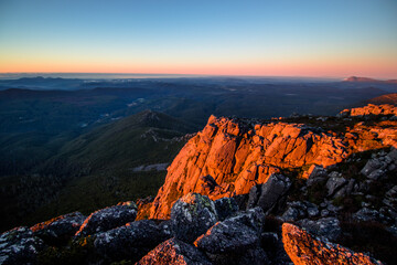 sunset in the mountains