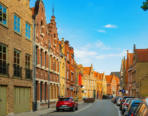 Obraz premium Summer streets of Ypres (Ieper), Belgian city in province of West Flanders.