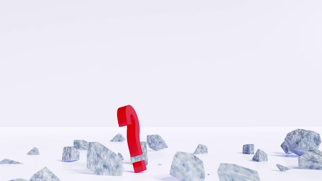 降ってくる疑問符が堅固な常識を粉々に破壊するアニメーション動画
